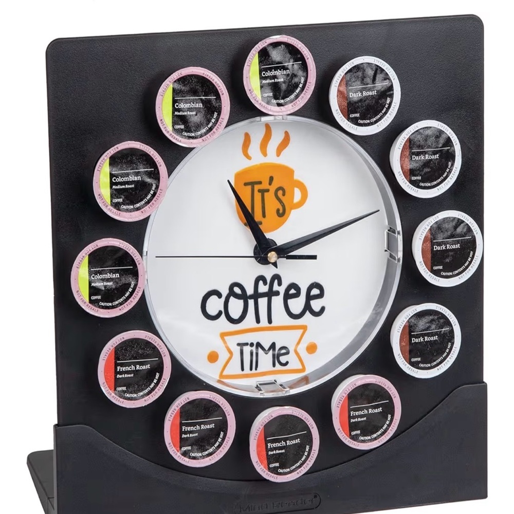 Coffee Time Wall Clock with K-Cup Holder